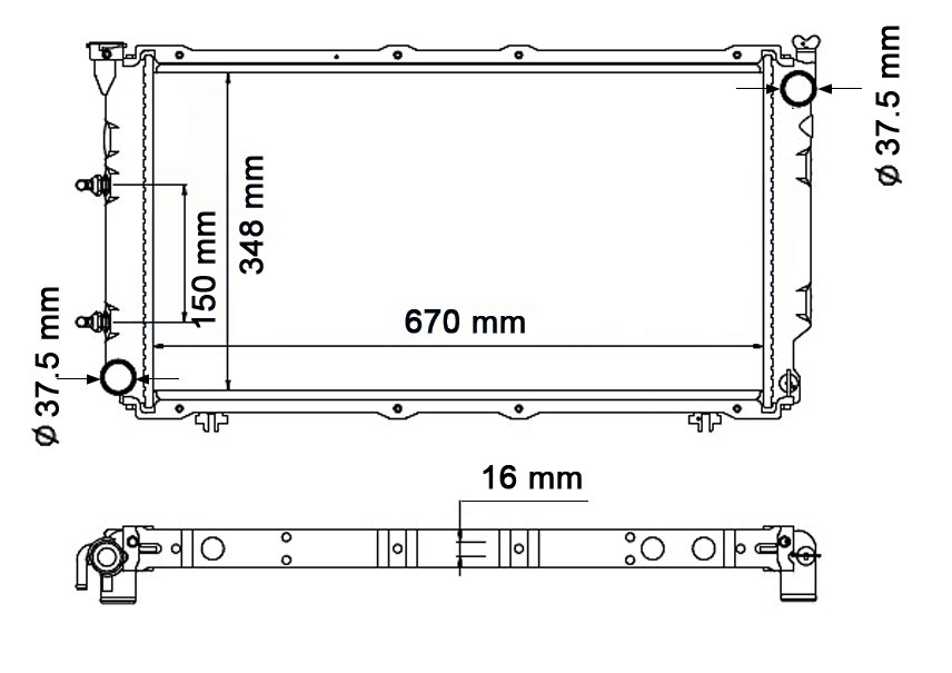 Radiador Subaru Legacy H4 1.8/2.0/2.2 16v -Aut e Mec. - 90/94