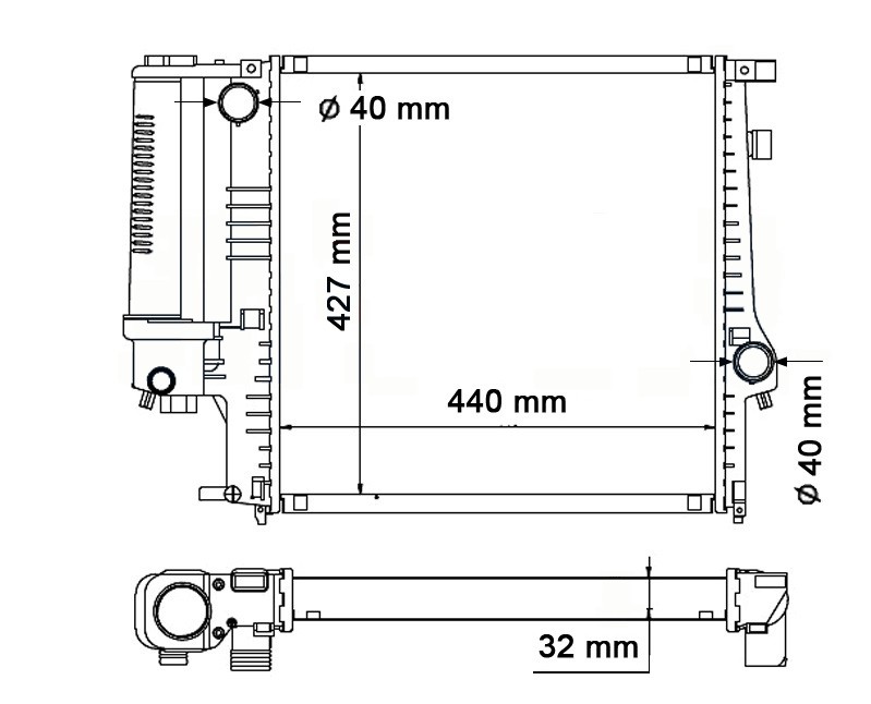 Radiador BMW 318  L4 1.8/1.9   90/99