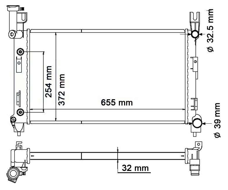 Radiador Chrysler Caravan/Grand Caravan V6  3.0   93/95