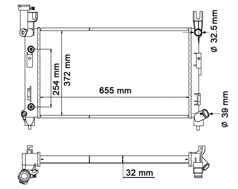 Radiador Chrysler Caravan/Grand Caravan V6  3.3/3.8   93/95
