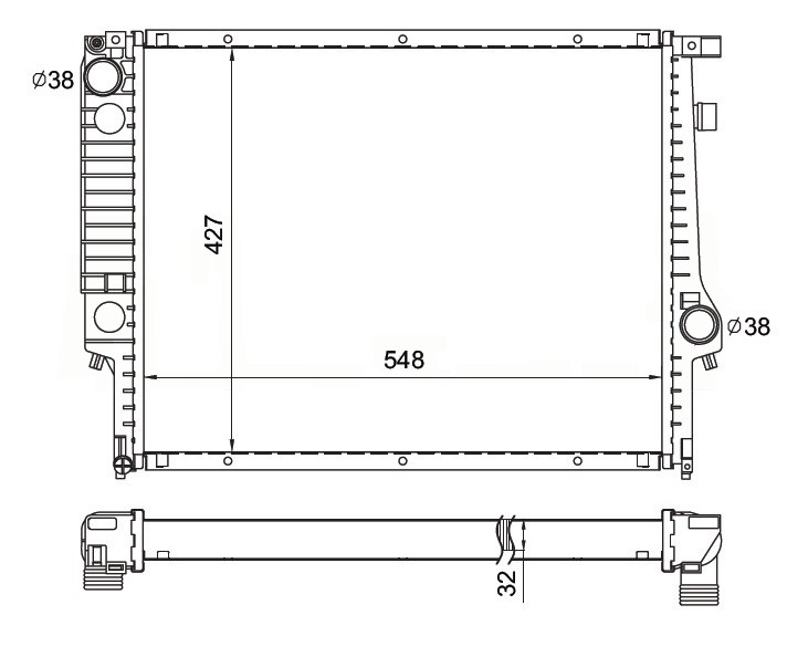 Radiador s/resevatorio BMW 323  6cil    90/95