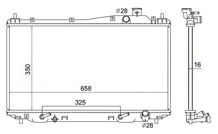 Radiador Honda Civic 4 cil - 1.7 16v - Automatico -   01/05