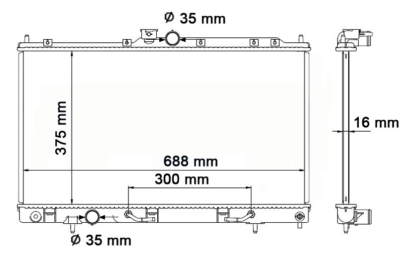 Radiador Mitsubishi Lancer - 2.0 16v  - 02/06