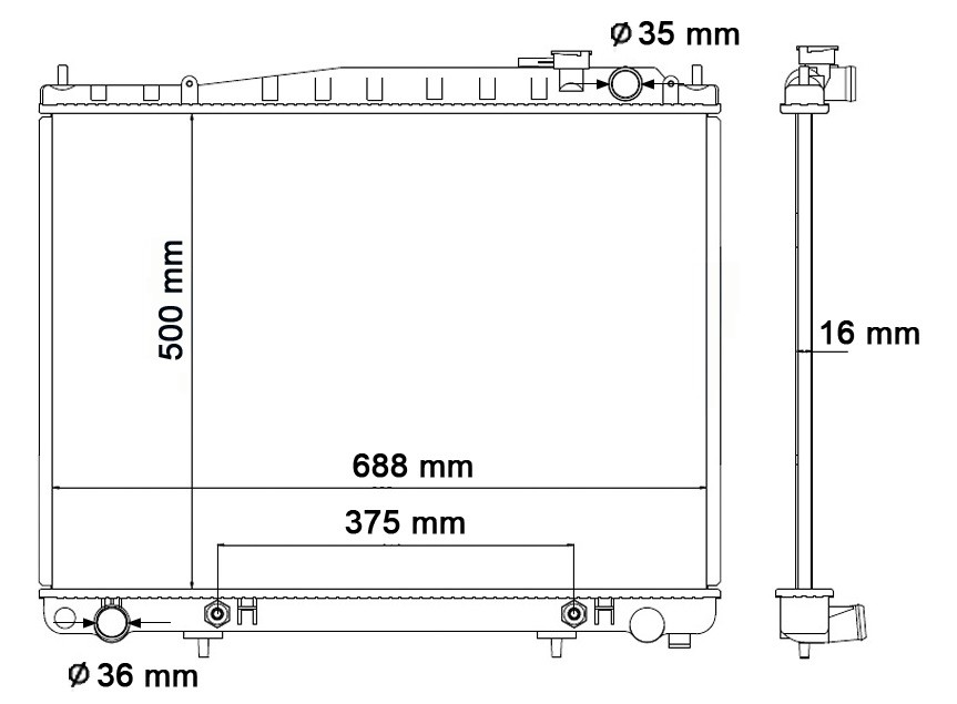 Radiador Nissan Pathfinder V6 3.5    01/04