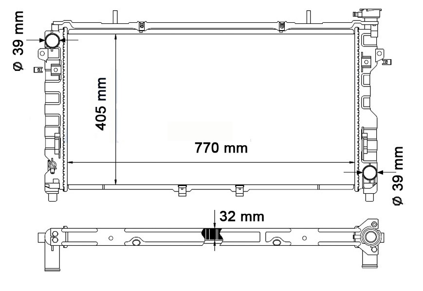 Radiador Chrysler Caravan/Grand Caravan V6  3.3/3.8   05/......