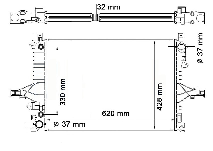Radiador Volvo XC70  2.5 5cil  - 03/04