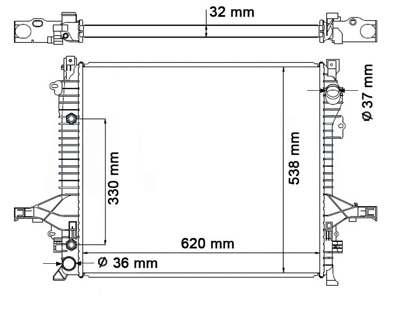 Radiador Volvo XC 90  - 2.5/2.9/4.4 - 08/.......