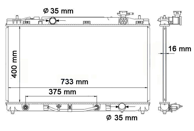Radiador Toyota Camry 2.4 16v  4cil  07/.......