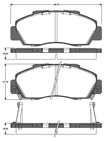 Pastilhas Dianteiras Honda Prelude 2.2 16v VTEC  97/.....
