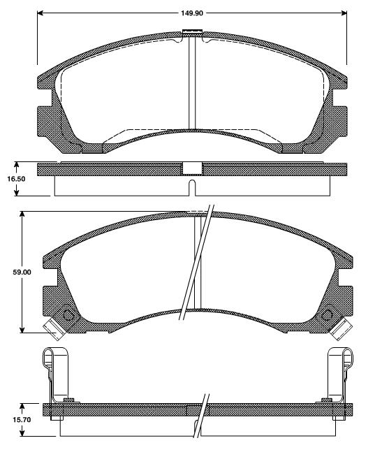 Pastilhas Dianteiras Mitsubishi Eclipse 2.0 16v 4WD GSI  98/....