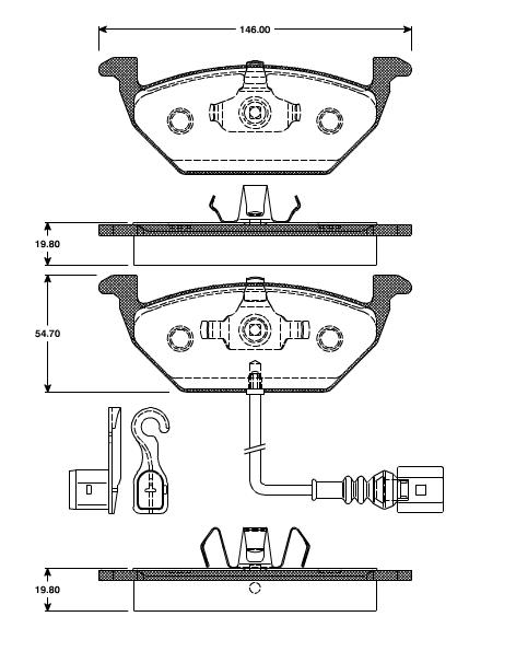 Pastilhas Dianteiras Audi A3 1.6 MEC (Sensor)   02/....
