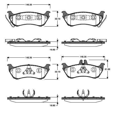 Pastilhas Traseiras Mercedes Classe ML (W163) ML230/320 98/....