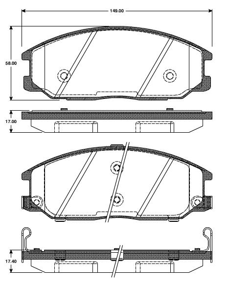 Pastilhas Dianteiras Hyundai Trajet  V6 2.7 (+ABS)     00/.....