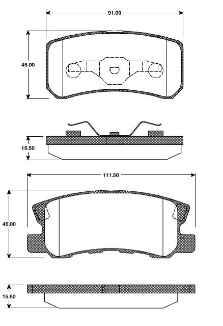 Pastilhas Traseiras Mitsubishi Grandis  2.4 16v   03/....
