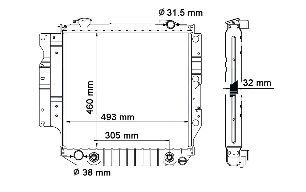Radiador Wrangler  - 92/04